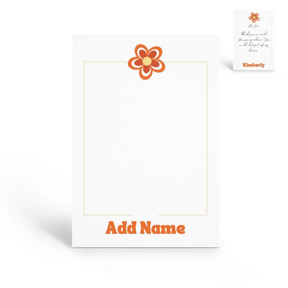Boho Flower Thank You Note Cards with Your Name - Picture 1 of 5